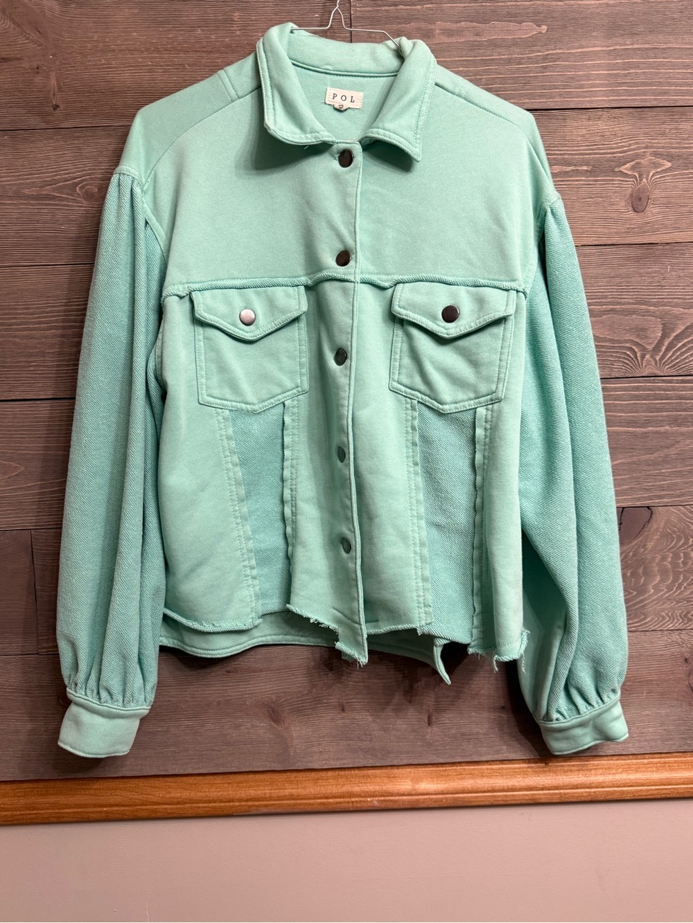 POL Mint Green Oversized Jacket Shacket Size S